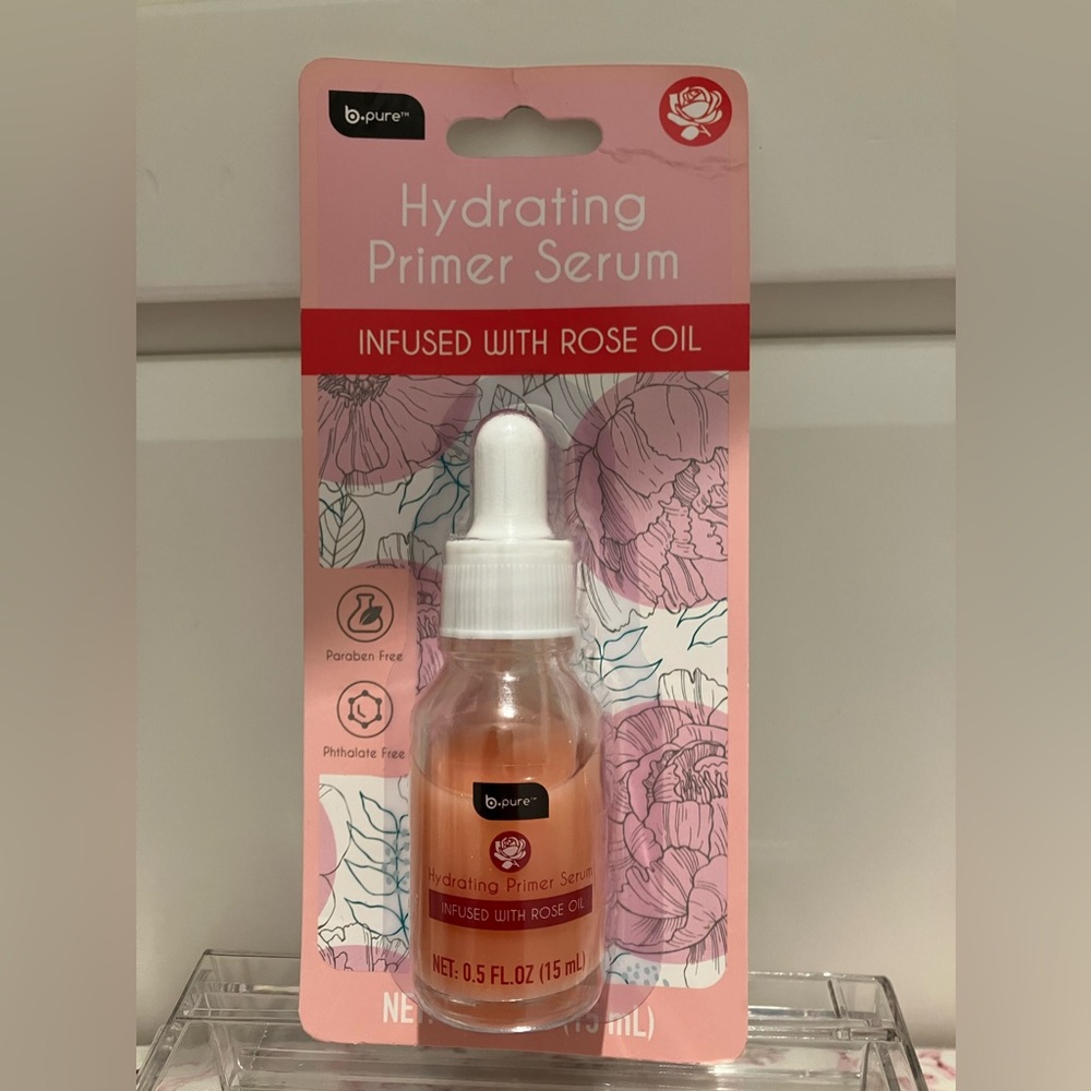 b•pure hydrating primer serum infused with rose oil .5 fluid ounce